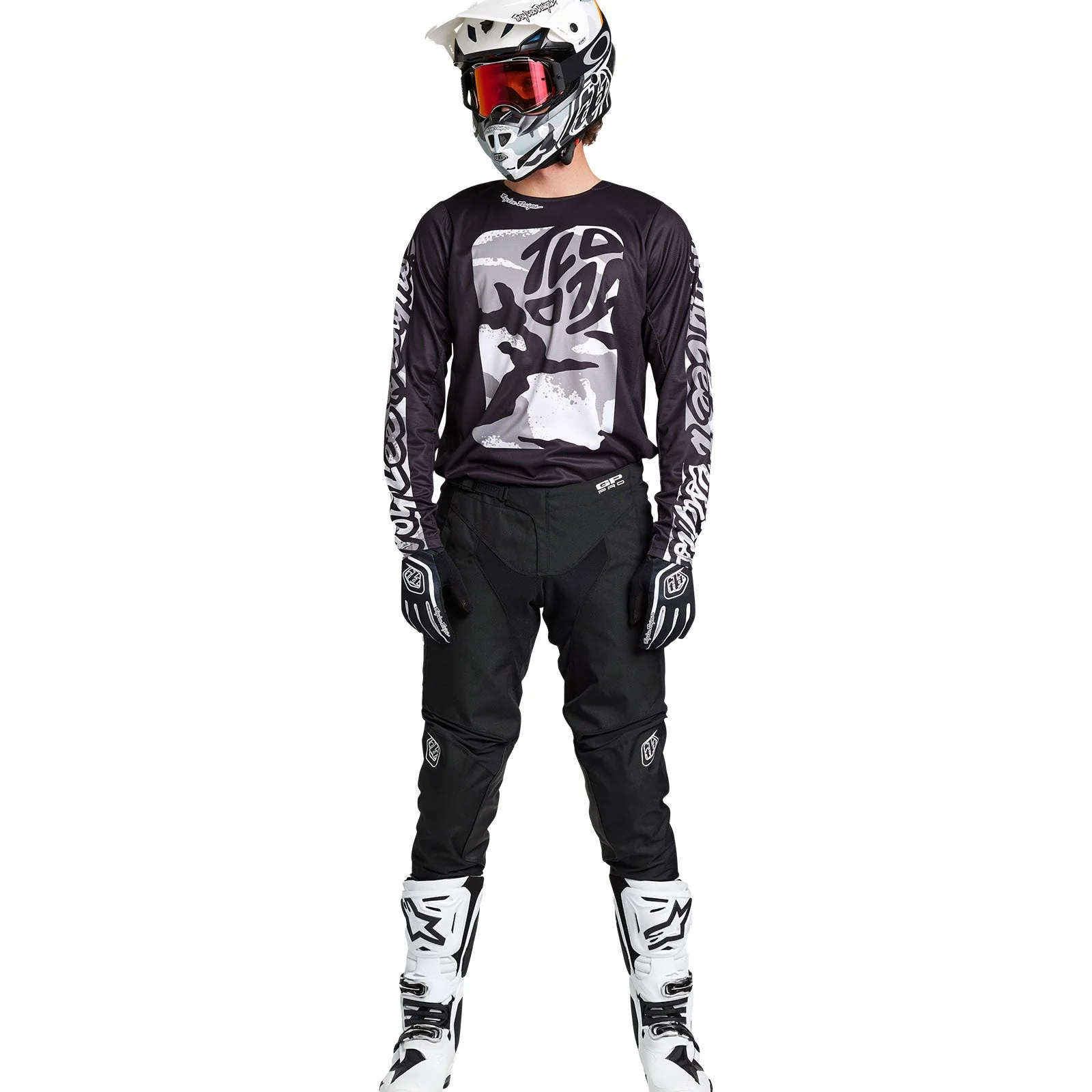 Troy Lee Designs Polera de Moto GP Pro Boxed Negro/Blanco - Image 4