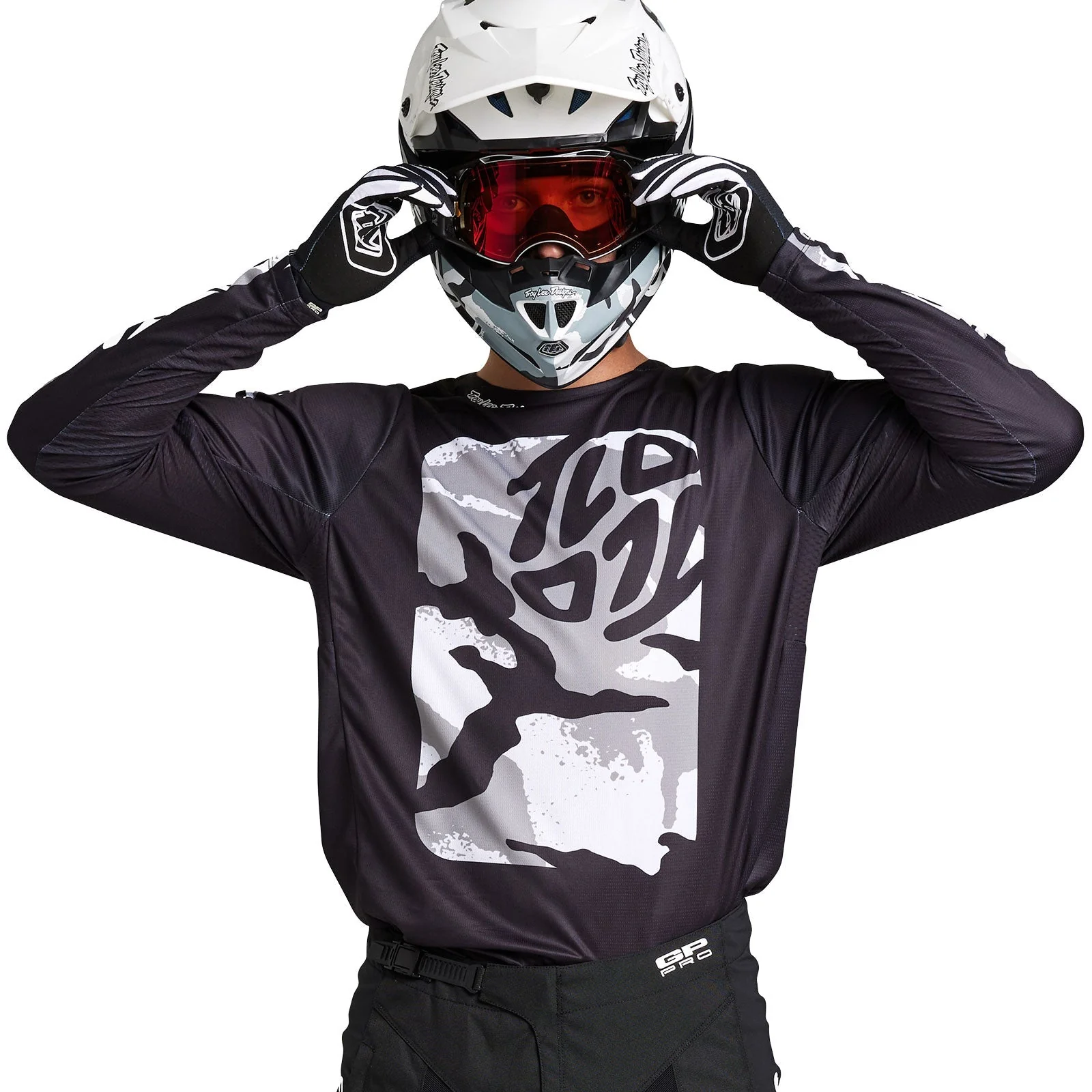 Troy Lee Designs Polera de Moto GP Pro Boxed Negro/Blanco - Image 5