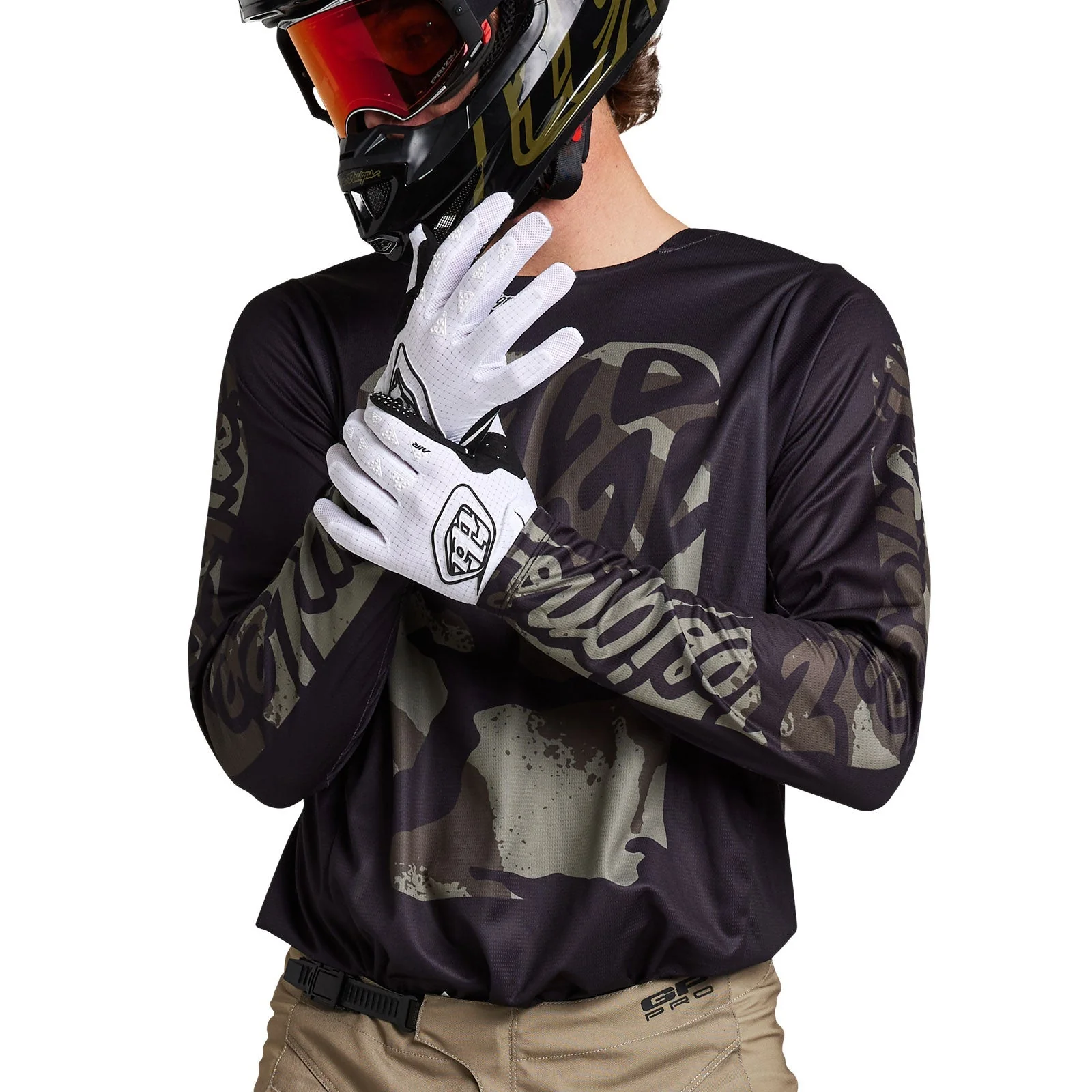 Troy Lee Designs Polera de Moto GP Pro Boxed Negro/Oliva - Image 6