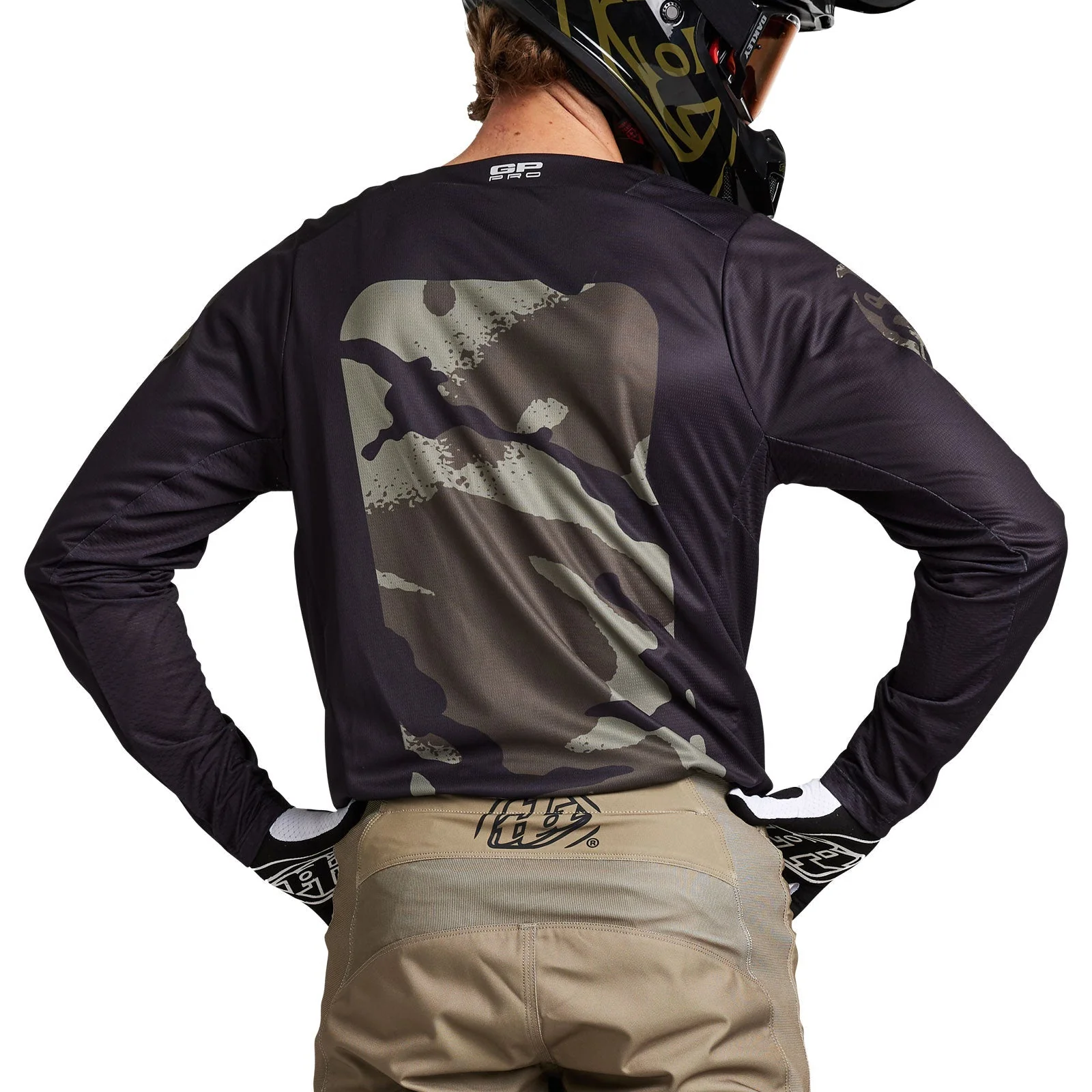 Troy Lee Designs Polera de Moto GP Pro Boxed Negro/Oliva - Image 8