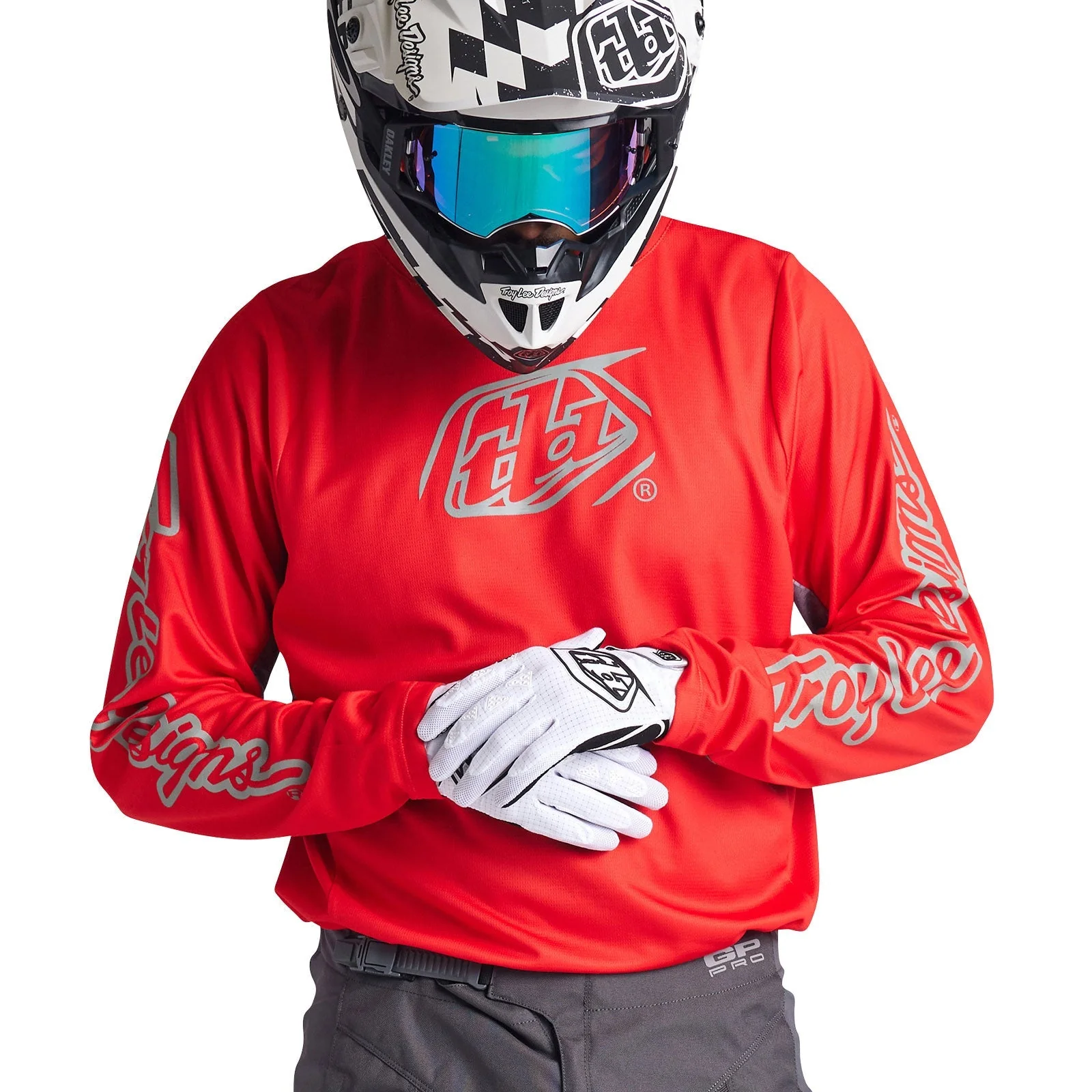 Troy Lee Designs Polera de Moto GP Pro Icon Rojo/Gris - Image 4