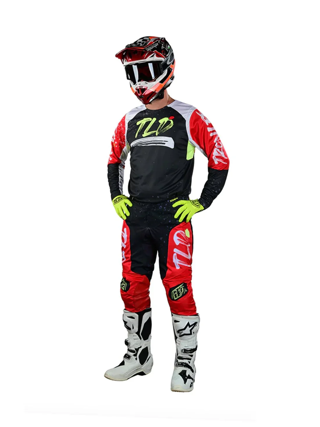 Troy Lee Designs Polera de Moto GP Pro Practical Negro / Rojo - Image 3