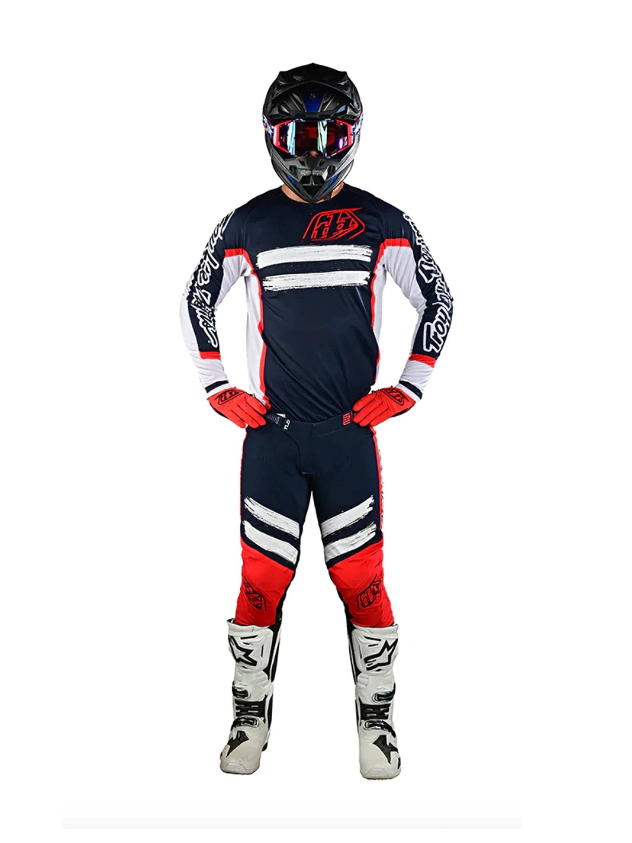 Troy Lee Designs Polera de Moto Se Pro Marker Azul / Rojo - Image 3