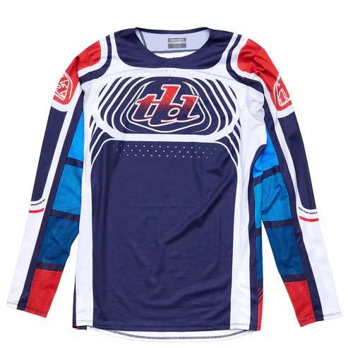 Troy Lee Designs Polera de Moto Se Pro Wavez Navy/Rojo