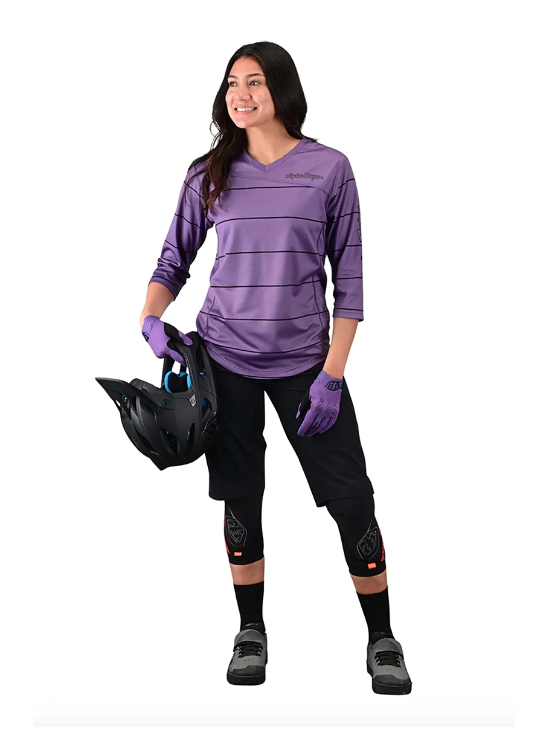 Troy Lee Designs Polera De Mujer Mischief Pinstripe Morada - Image 3