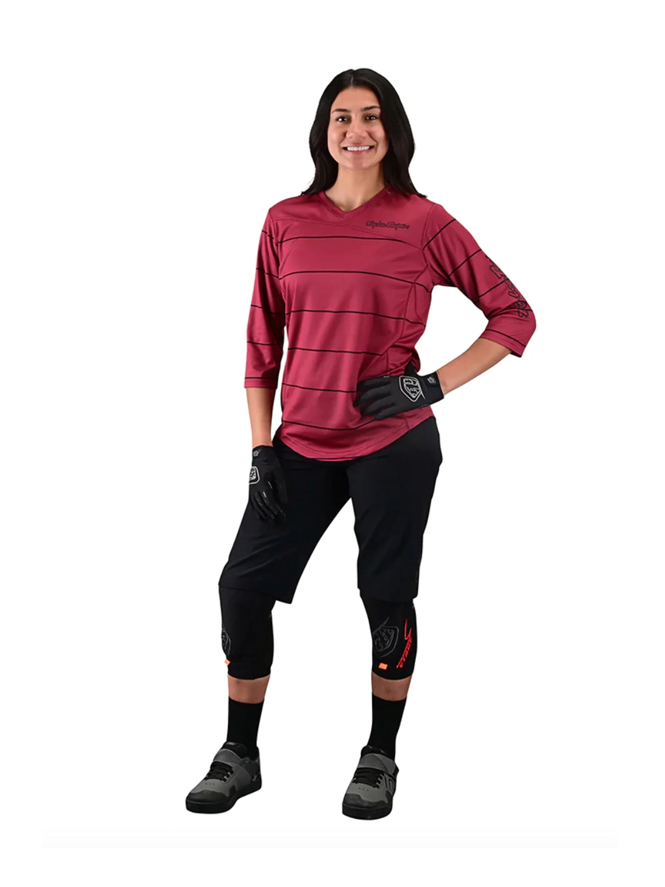 Troy Lee Designs Polera De Mujer Mischief Pinstripe Rosada - Image 3