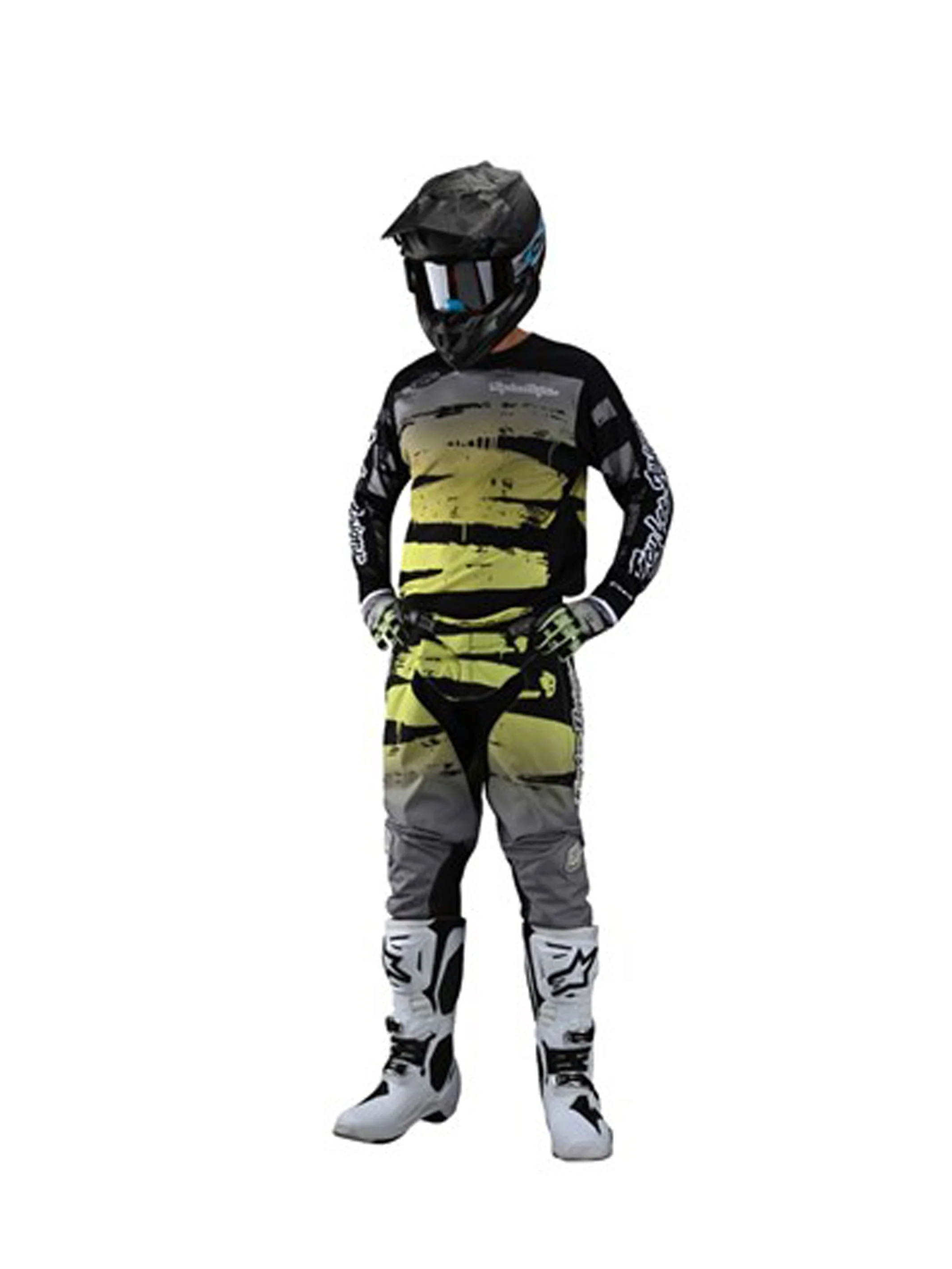Troy Lee Designs Polera De Niños GP Brushed Negra Verde - Image 3