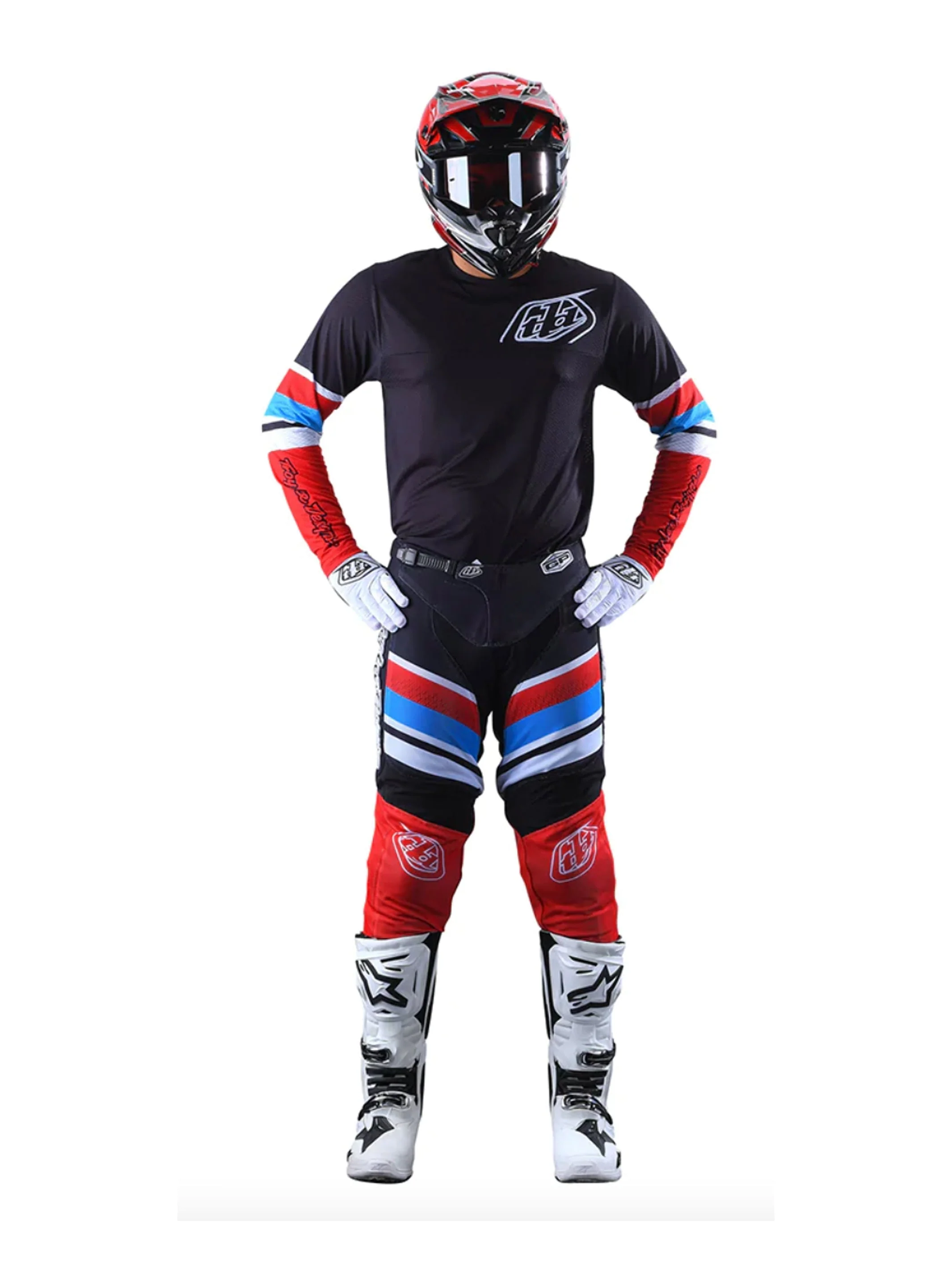 Troy Lee Designs Polera Gp Air Warped Rojo Negro - Image 3