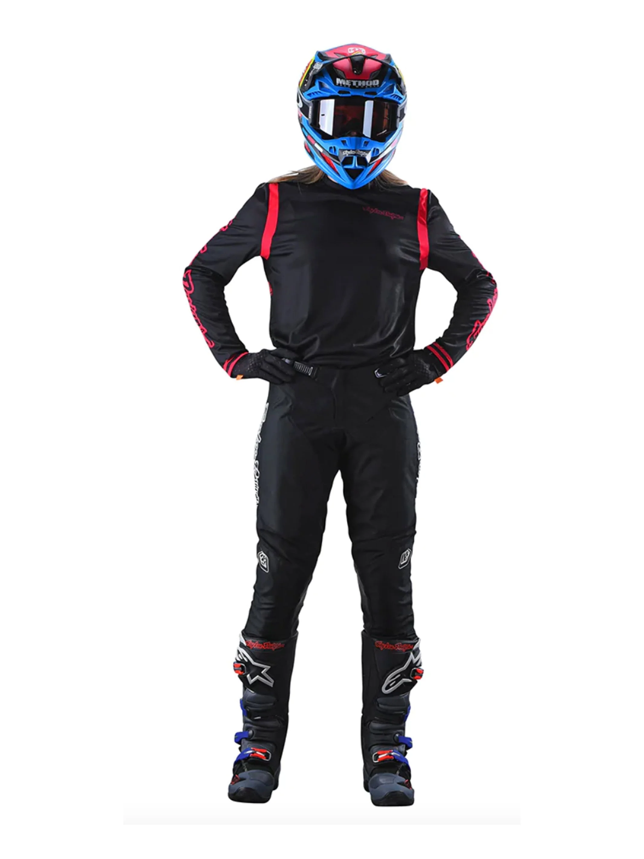 Troy Lee Designs Polera Mujer Gp Mono Negra Rojo - Image 3