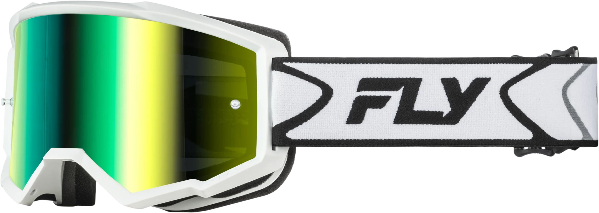 Zone Goggle White/Black W/ Iridescent Grn Mirror Lens